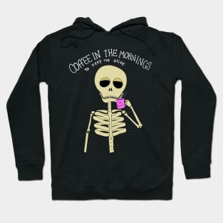 Skull drinks coffee Hoodie